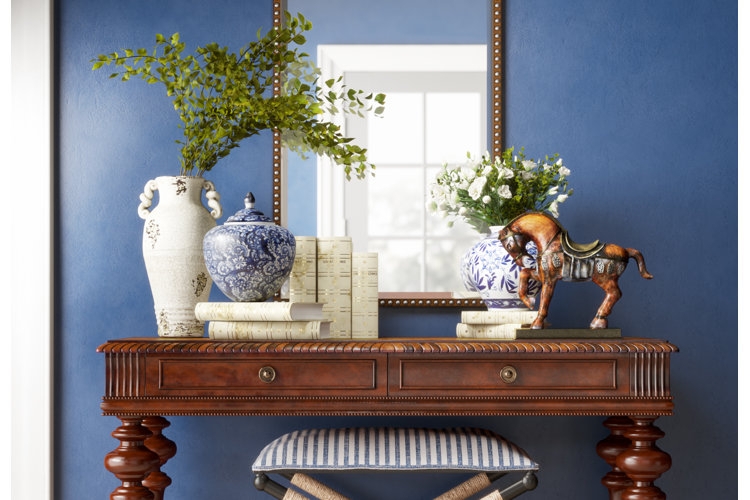 Console Table Traditional Wood Turned Pedestal Legs Styling Ideas