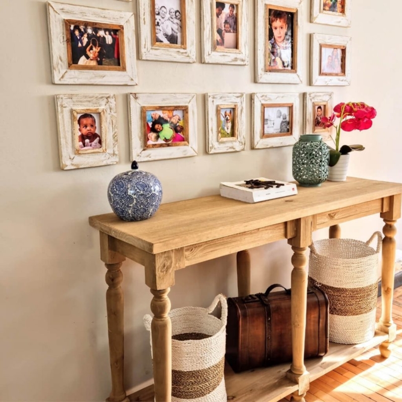 Console Table Turned Legs Rustic Farmhouse Entryway Table Styling