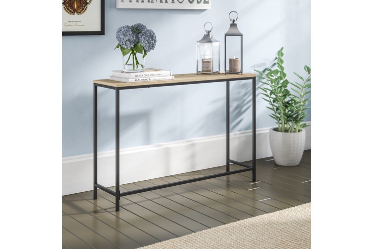 Console Table Under 12 Inch Depth Minimalist Wood Metal Hallway Styling