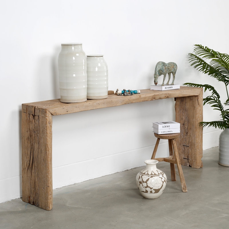 Console Table Weathered Timber Chunky Proportions Rustic Wabi-Sabi