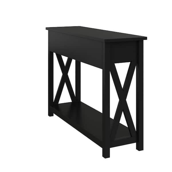 Console Table X-Brace Sides Two-Tier Narrow Depth Farmhouse