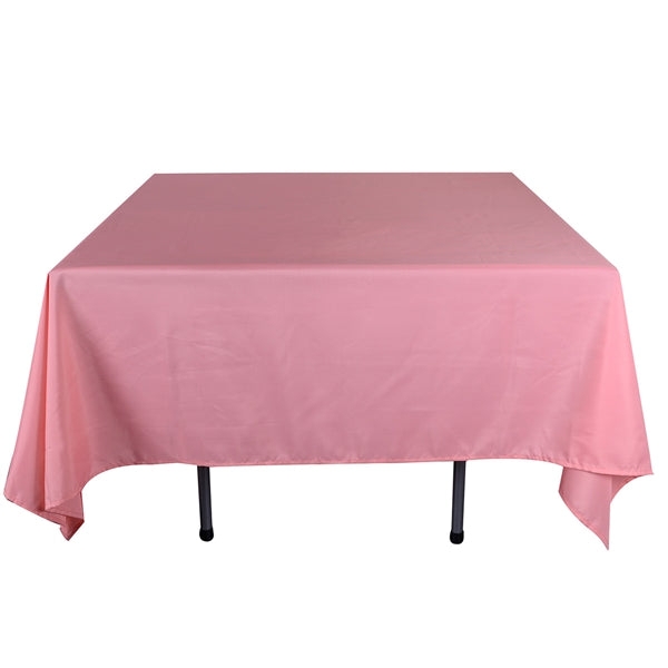 Coral Square Tablecloth Polyester Like Matte Finish Modern Bright