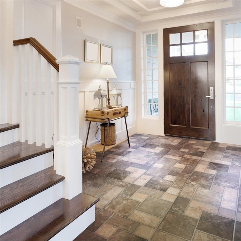 Craftsman Floor Tile Multi Tonal Brown Modular Stone Look Matte