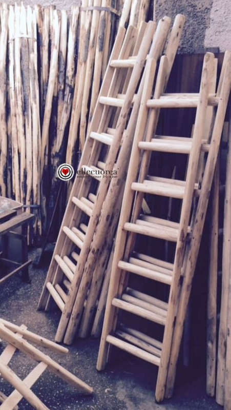 Decorative Ladder Rustic Peeled Log Construction Round Rungs Unfinished