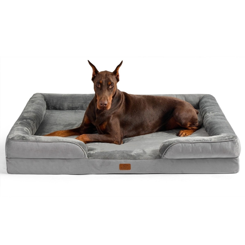 Dog Bed Sofa Style Plush Upholstery with Orthopedic Foam Base
