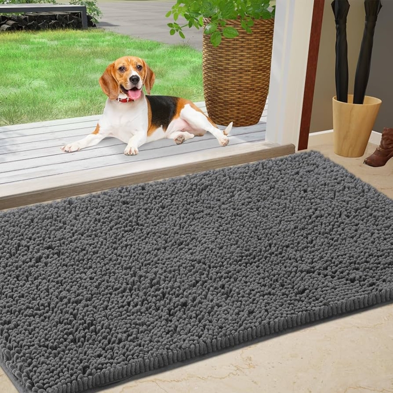 Door Mat Chenille Noodle Texture High Pile Absorbent Mud Rug