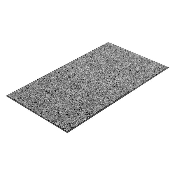 Door Mat Grey Speckled Texture Salt And Pepper Low Profile Black Border
