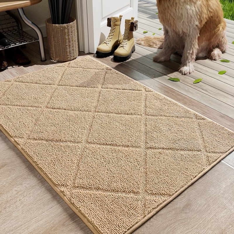 Door Mat Low Profile Design Non-Slip Absorbent Neutral Welcome Mat