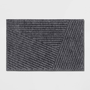 Door Mat Multi-Directional Geometric Lines Embossed Modern