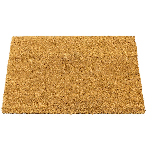 Door Mat Natural Coir Dense Fibrous Texture Thick Profile