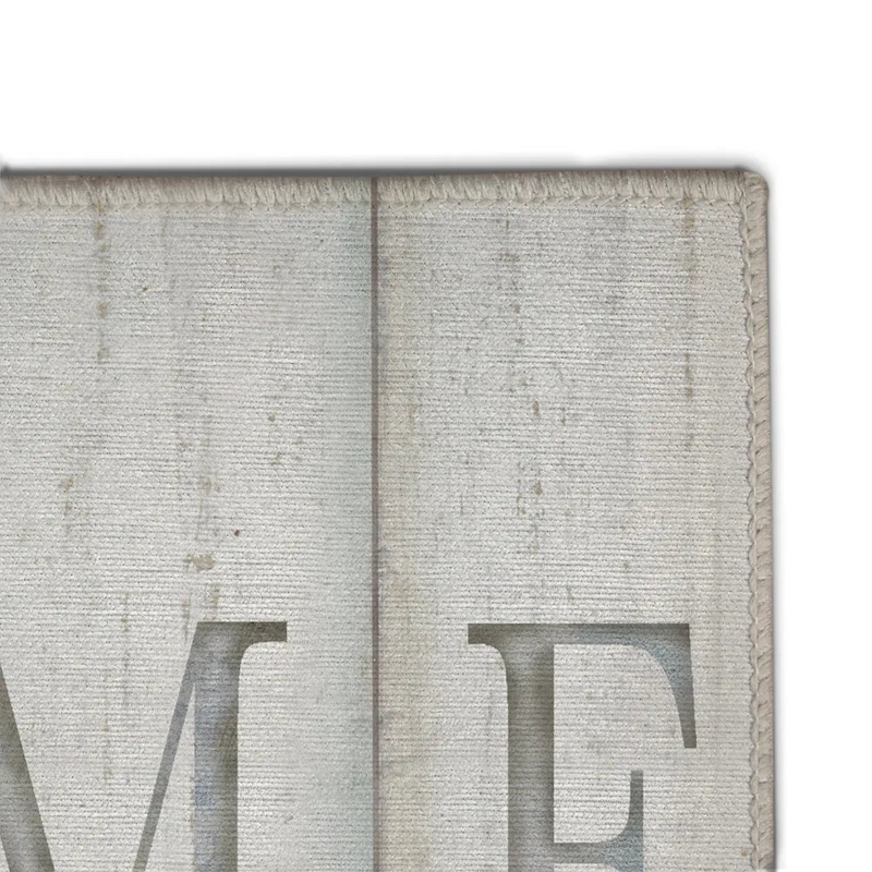 Door Mat Overcast Stitching Distressed Serif Lettering Woven Base