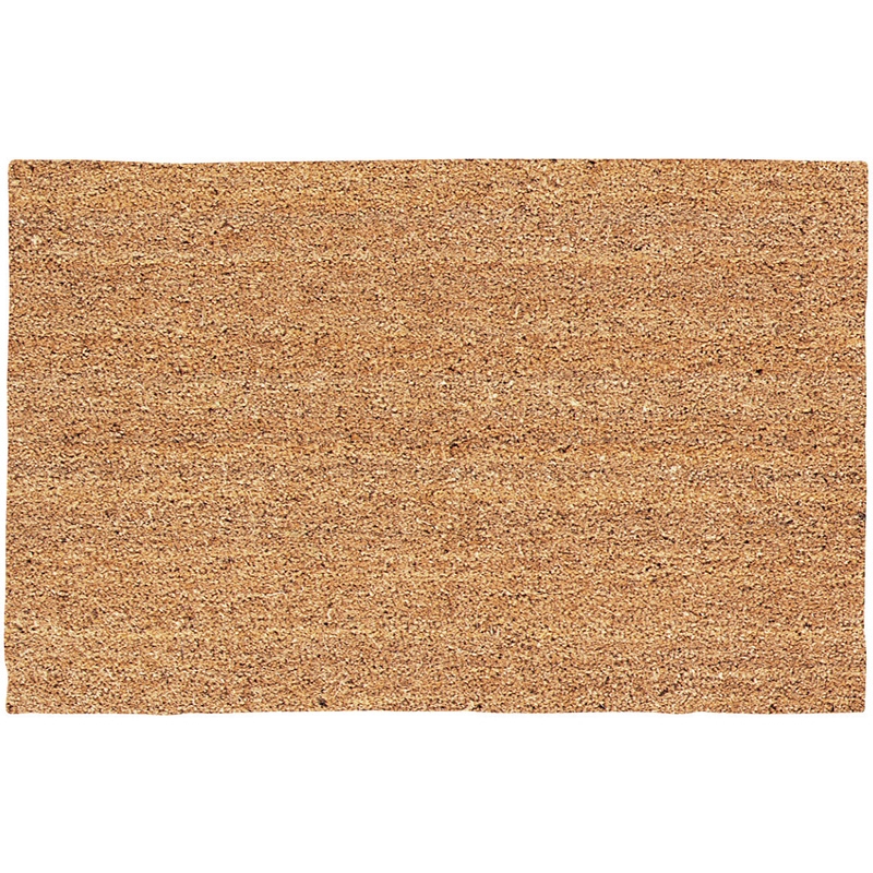 Door Mat Solid Natural Tan Bristly Surface Minimalist Coir