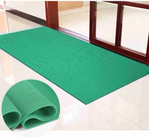 Door Mat Vibrant Green Hue Perforated Mesh Surface Flexible