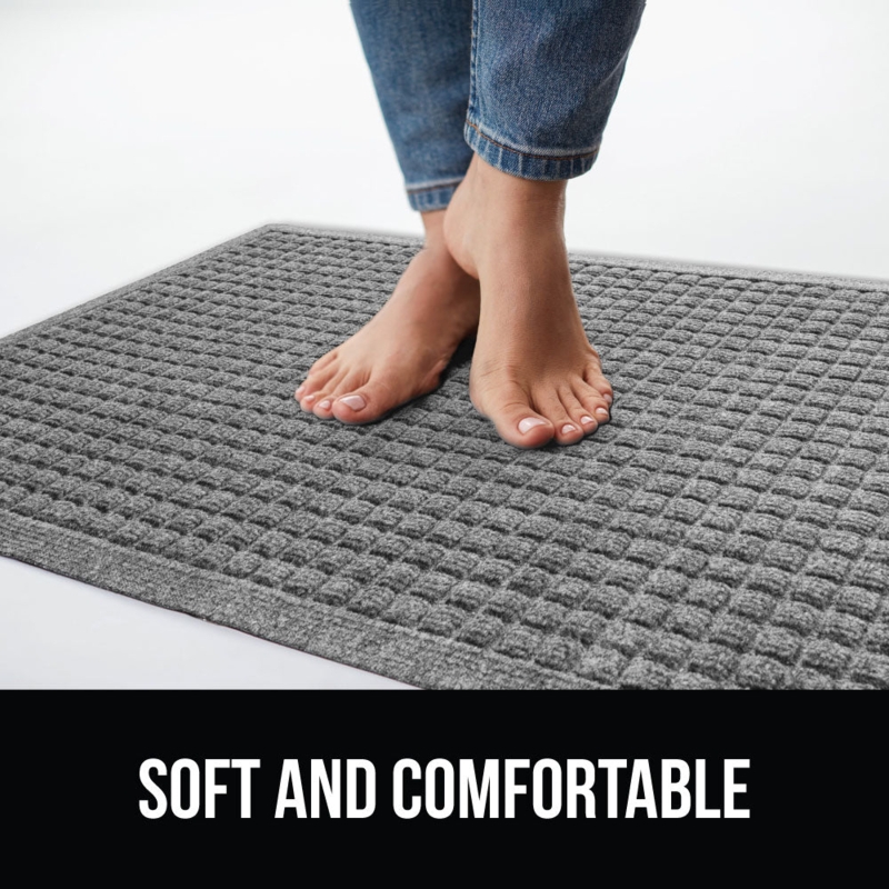 Door Mat Waffle Weave Texture Absorbent Rubber Backed Entry