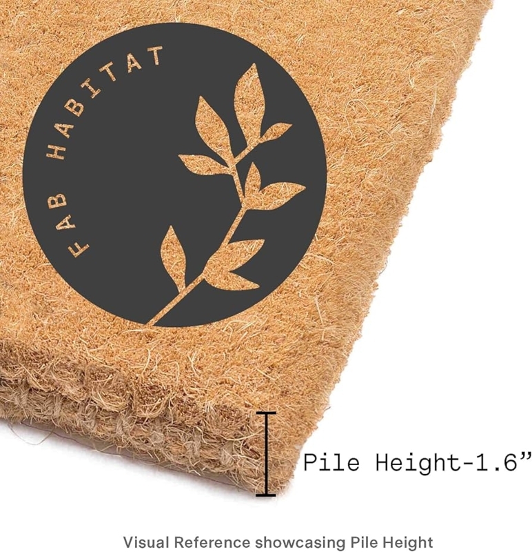 Doormat 1.6 Inch Pile Height Dense Weave Durable Handwoven Outdoor Mat