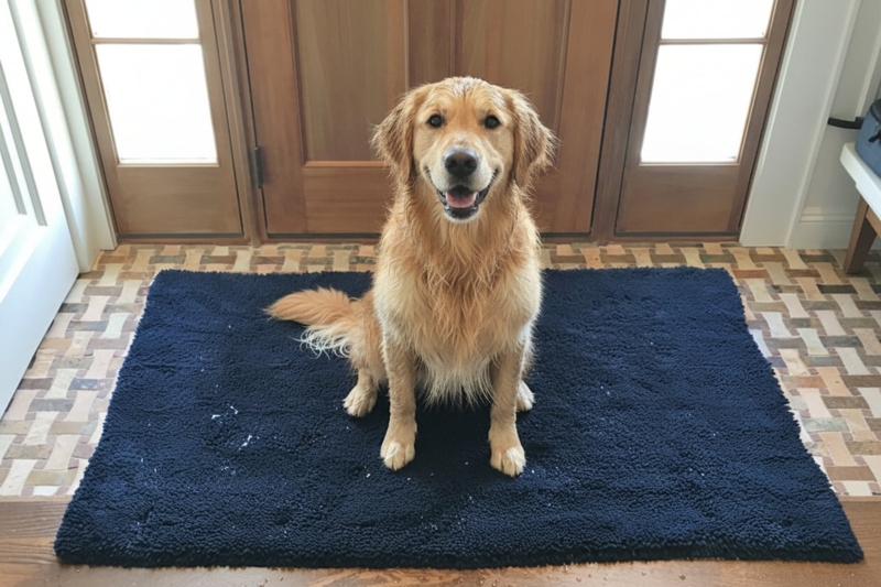 Doormat Absorbent Microfiber Chenille Texture Shaggy Pile
