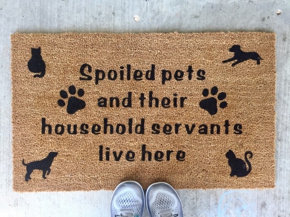 Doormat Amusing Pet Themed Humorous Text Coir Pet Silhouettes