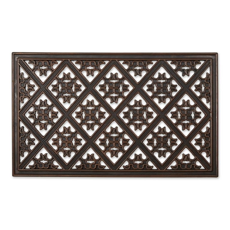 Doormat Antique Bronze Diamond Lattice Scrollwork Cutouts