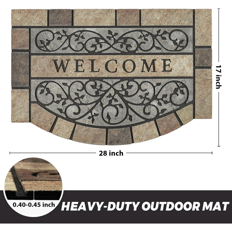 Doormat Arch Shaped Welcome Mat 0.4 Inch Profile