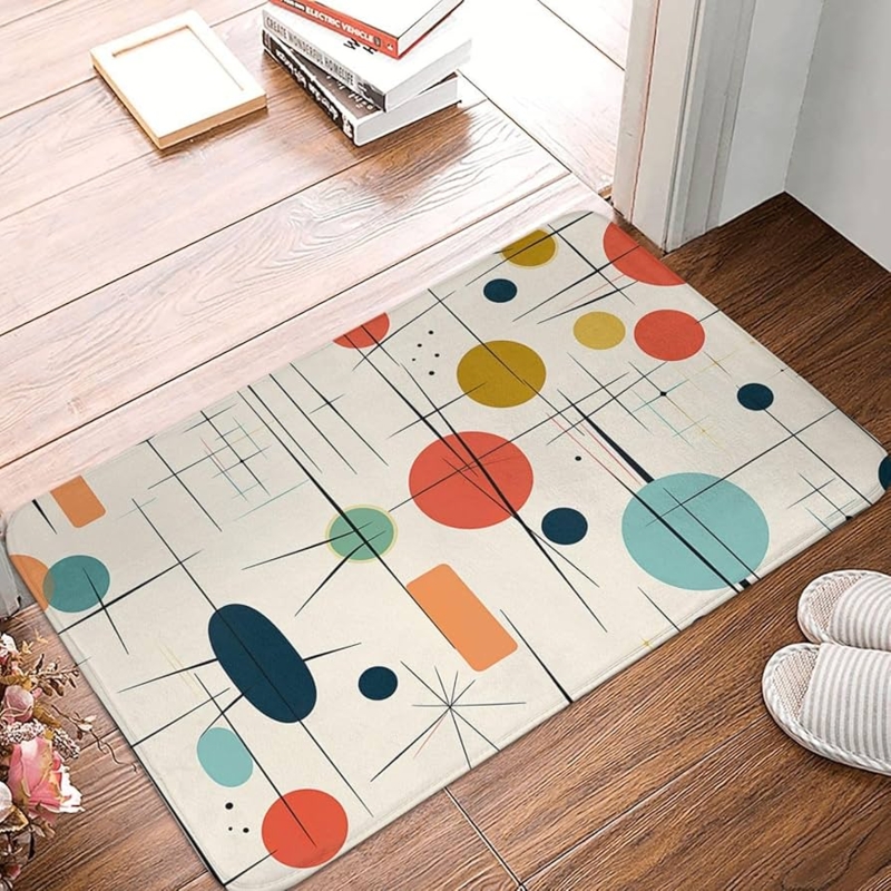 Doormat Atomic Age Graphics Vibrant Palette Low Profile Mat