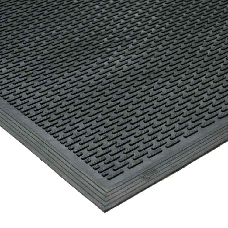 Doormat Beveled Edge Rubber Low Profile Scraper Mat