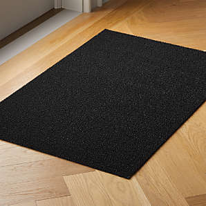 Doormat Black Shag Texture Low Profile Utility Low Profile