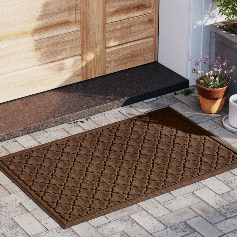 Doormat Bordeaux Raised Geometric All Weather