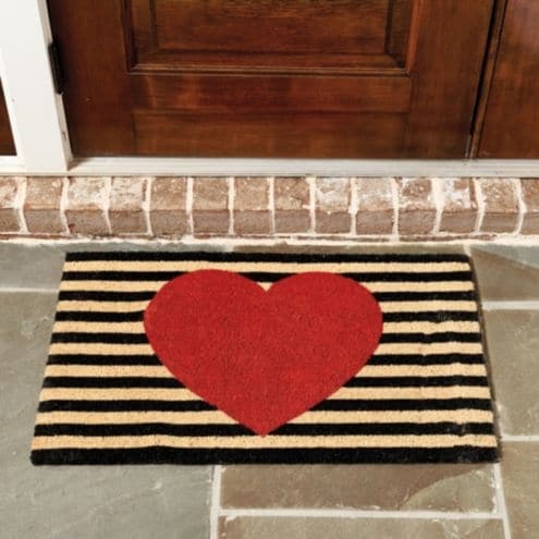 Doormat Central Motif Striped Pattern Fiber Texture Transitional