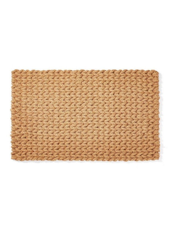 Doormat Chunky Braided Weave Thick Pile Coastal Style Natural Fiber