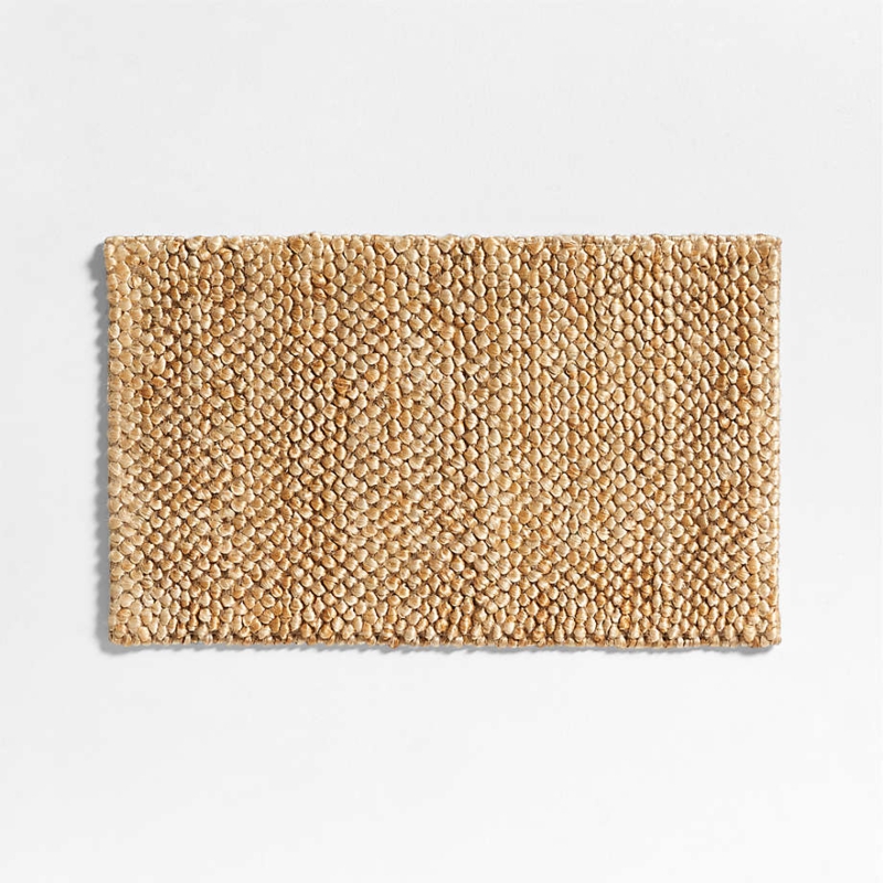 Doormat Chunky Loop Weave Sandy Beige Natural Fiber Minimalist