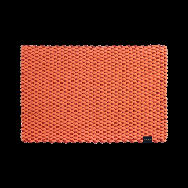 Doormat Chunky Weave Vibrant Coral Textured Outdoor Welcome Mat