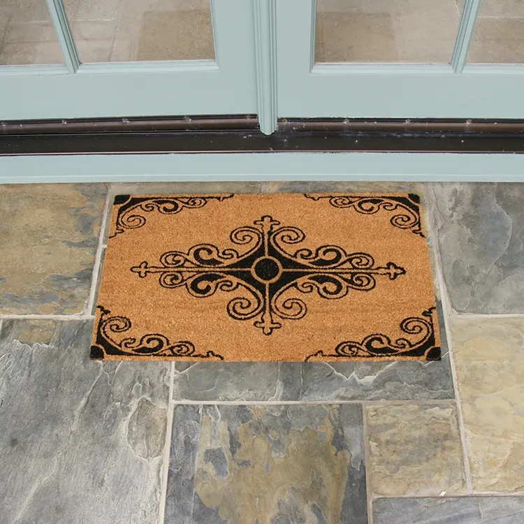 Doormat Classic Scrollwork Entrance Rug Printed Border