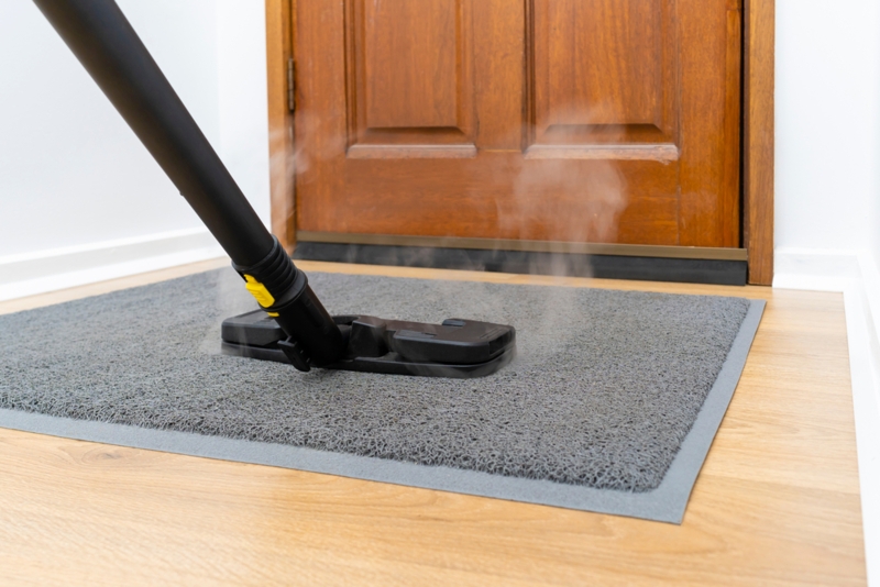 Doormat Coil Texture Neutral Grey Steam Cleaning Maintenance Modern