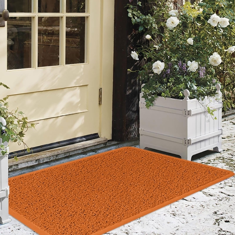 Doormat Coiled PVC Texture Rounded Corners All-Weather Synthetic Mat