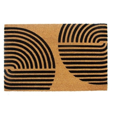 Doormat Concentric Arc Motif Bold Geometric Mid Century Coir