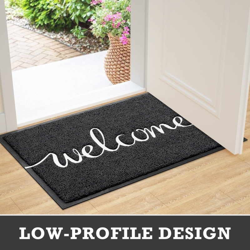 Doormat Cursive Typography Low Profile High Contrast