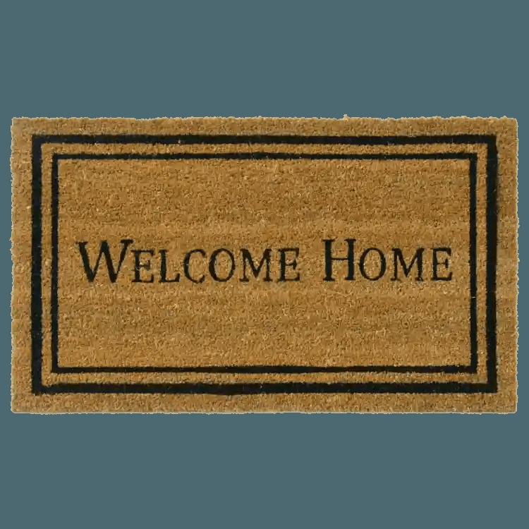 Doormat Double Border Serif Typography Coir Classic Entryway Rug