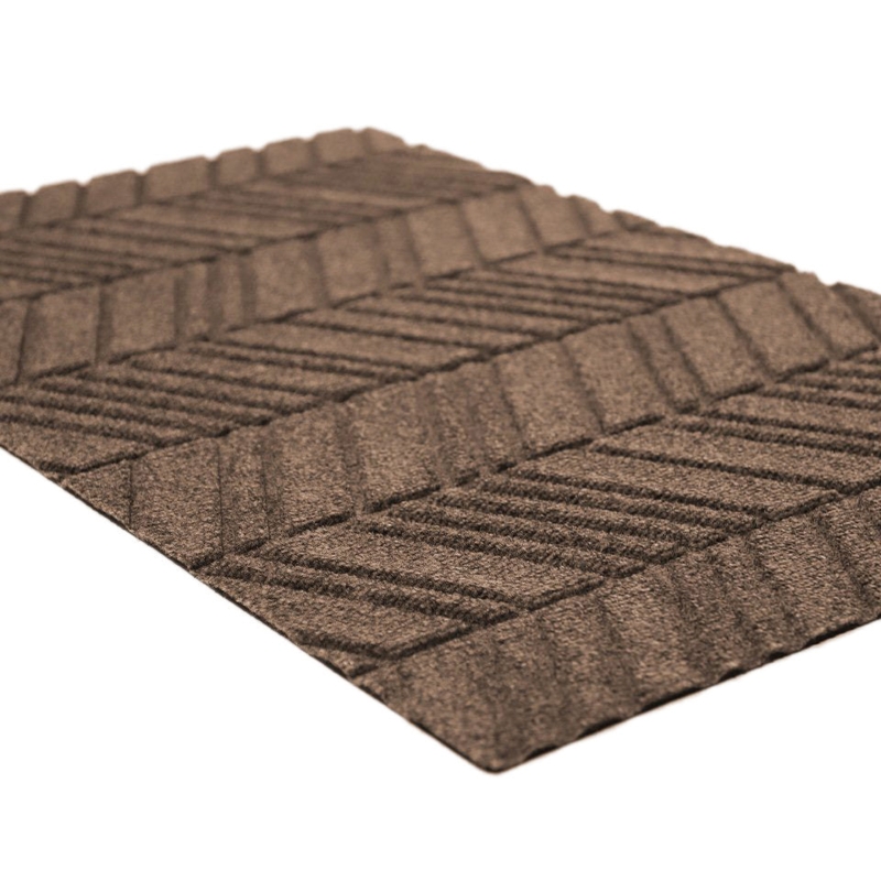 Doormat, Earthy Olive Ribbed Texture, Low Profile, Outdoor Entrance Mat.