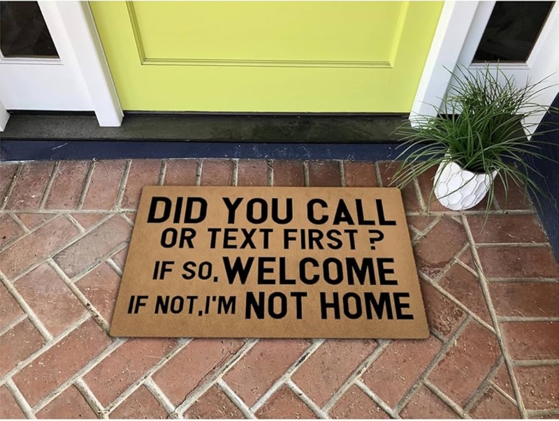 Doormat Funny Welcome Design Bold Typography Mat for Entryway