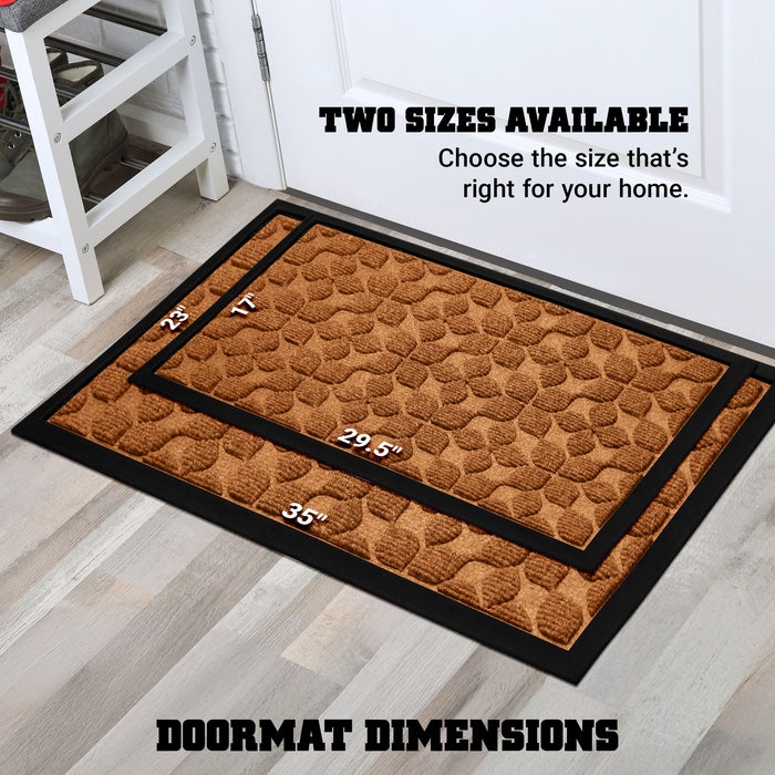 Doormat Geometric Floral Pattern Black Border