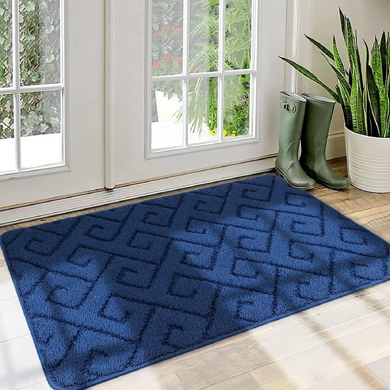 Doormat Greek Key Geometric Pattern Low Profile Mudroom Rug