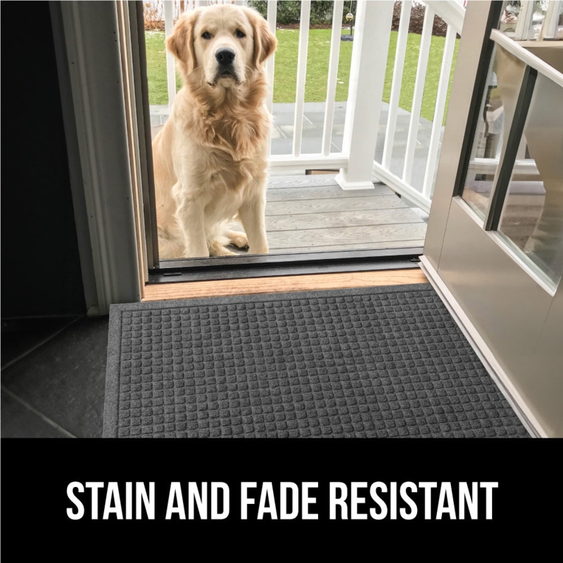 Doormat Grey Waffle Weave Low Profile Pet Friendly