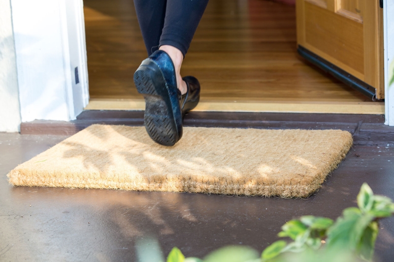 Doormat Handwoven Entryway Floor Mat Thick Pile Rustic Organic Coir