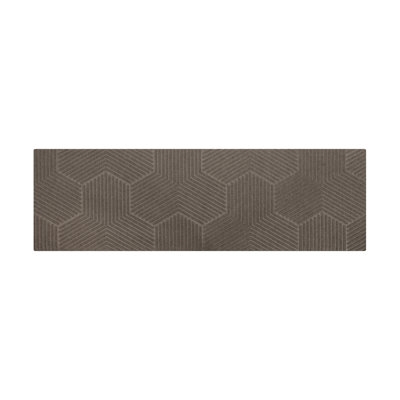 Doormat Hexagonal Ribbed Pattern Dark Brown Low Profile