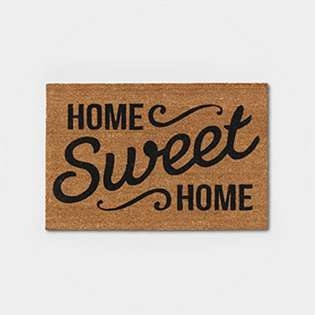 Doormat Home Sweet Home Text Mixed Typography Farmhouse Coir Like