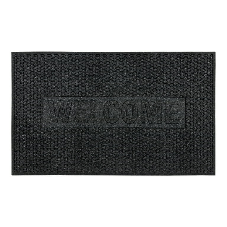 Doormat Honeycomb Texture Welcome Greeting Matte Rubber Outdoor