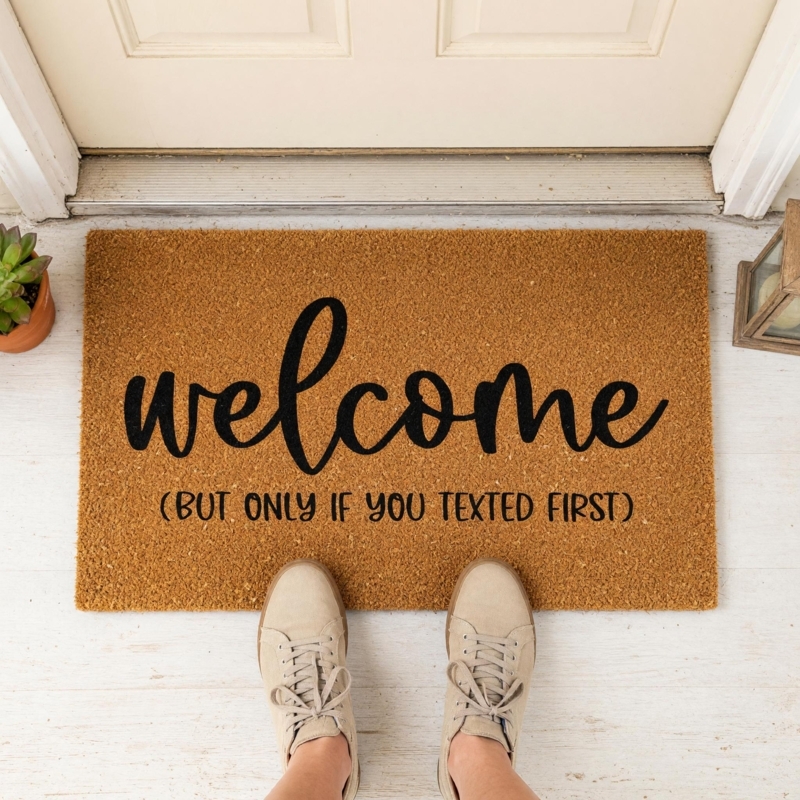 Doormat Humorous Introvert Entryway Decor Minimalist Script Mat