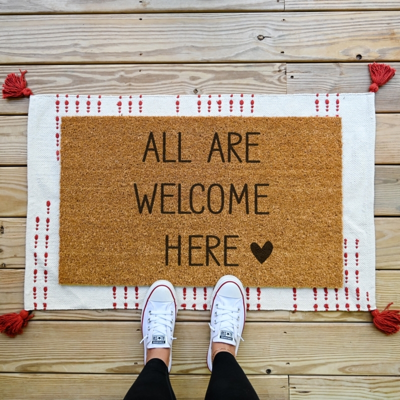 Doormat Inclusive Welcome Design Coir Mat and Tassel Rug Combo