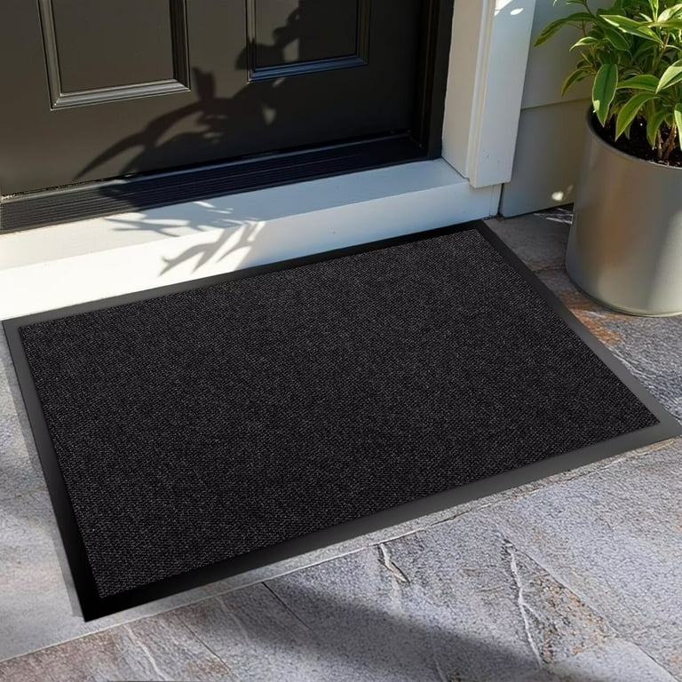 Doormat, Large Format Black Textured Surface, Low Profile, Modern