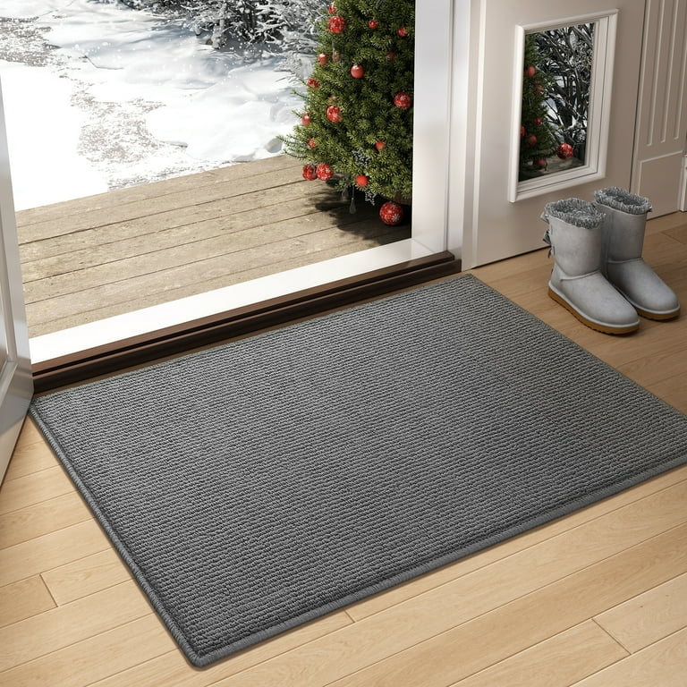 Doormat Linear Pattern Ribbed Texture Low Profile Utilitarian Wintery